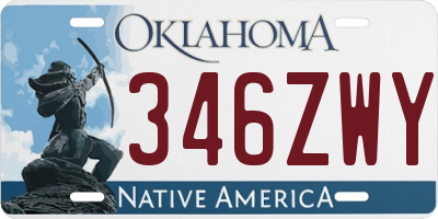 OK license plate 346ZWY