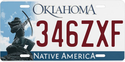 OK license plate 346ZXF