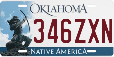 OK license plate 346ZXN