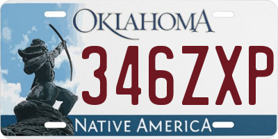 OK license plate 346ZXP