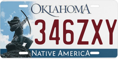 OK license plate 346ZXY