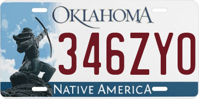 OK license plate 346ZYO