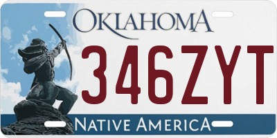 OK license plate 346ZYT