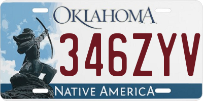 OK license plate 346ZYV