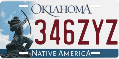 OK license plate 346ZYZ