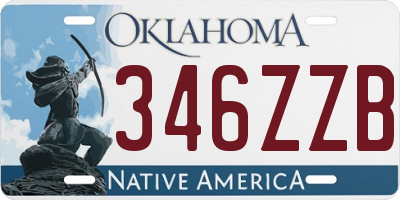 OK license plate 346ZZB