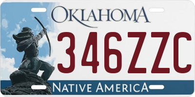 OK license plate 346ZZC