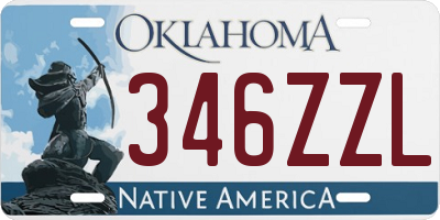 OK license plate 346ZZL