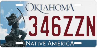 OK license plate 346ZZN