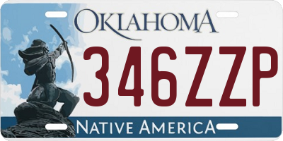OK license plate 346ZZP