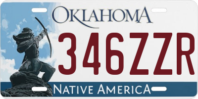 OK license plate 346ZZR