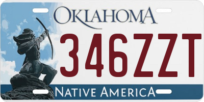 OK license plate 346ZZT