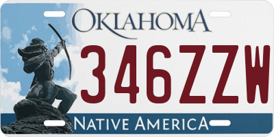 OK license plate 346ZZW