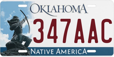 OK license plate 347AAC