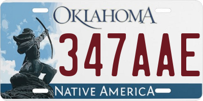 OK license plate 347AAE