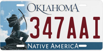 OK license plate 347AAI