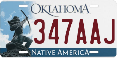 OK license plate 347AAJ