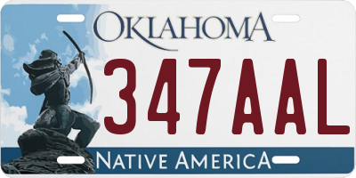 OK license plate 347AAL
