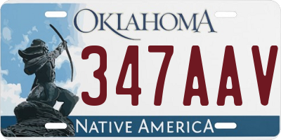 OK license plate 347AAV
