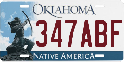 OK license plate 347ABF