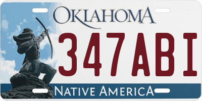 OK license plate 347ABI