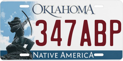 OK license plate 347ABP