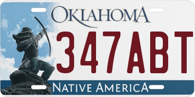 OK license plate 347ABT
