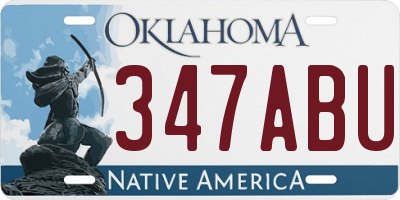 OK license plate 347ABU