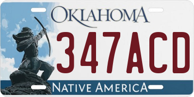 OK license plate 347ACD