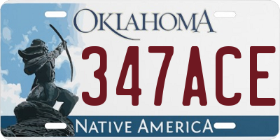 OK license plate 347ACE