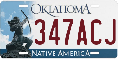 OK license plate 347ACJ