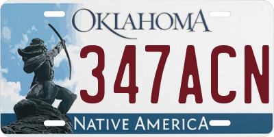 OK license plate 347ACN