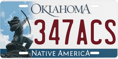 OK license plate 347ACS