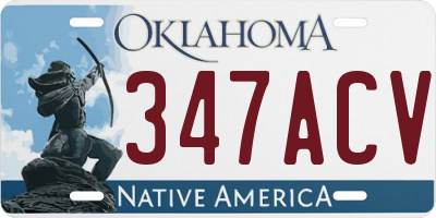 OK license plate 347ACV