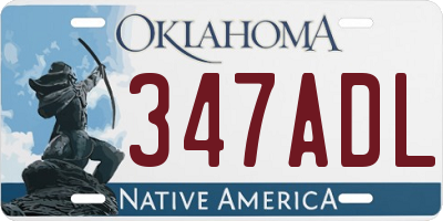 OK license plate 347ADL