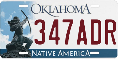 OK license plate 347ADR