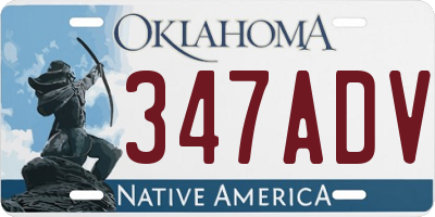 OK license plate 347ADV