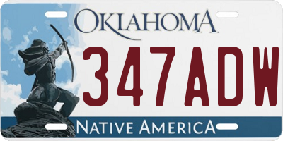 OK license plate 347ADW