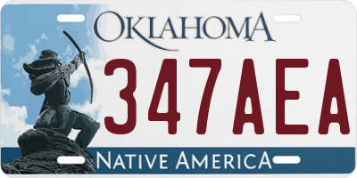 OK license plate 347AEA