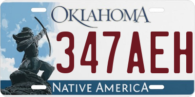 OK license plate 347AEH