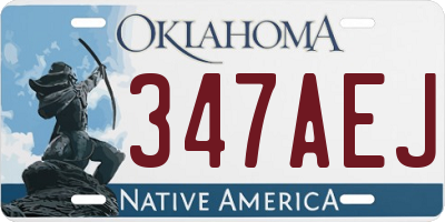 OK license plate 347AEJ