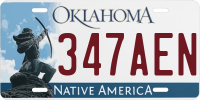 OK license plate 347AEN