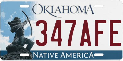 OK license plate 347AFE