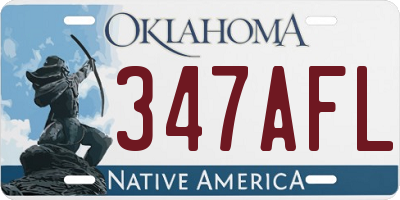 OK license plate 347AFL