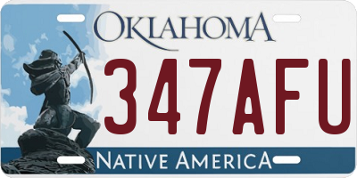 OK license plate 347AFU