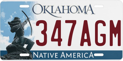 OK license plate 347AGM