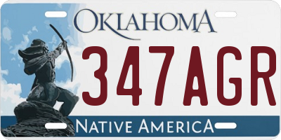 OK license plate 347AGR