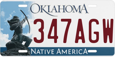 OK license plate 347AGW