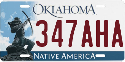 OK license plate 347AHA