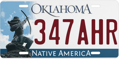 OK license plate 347AHR